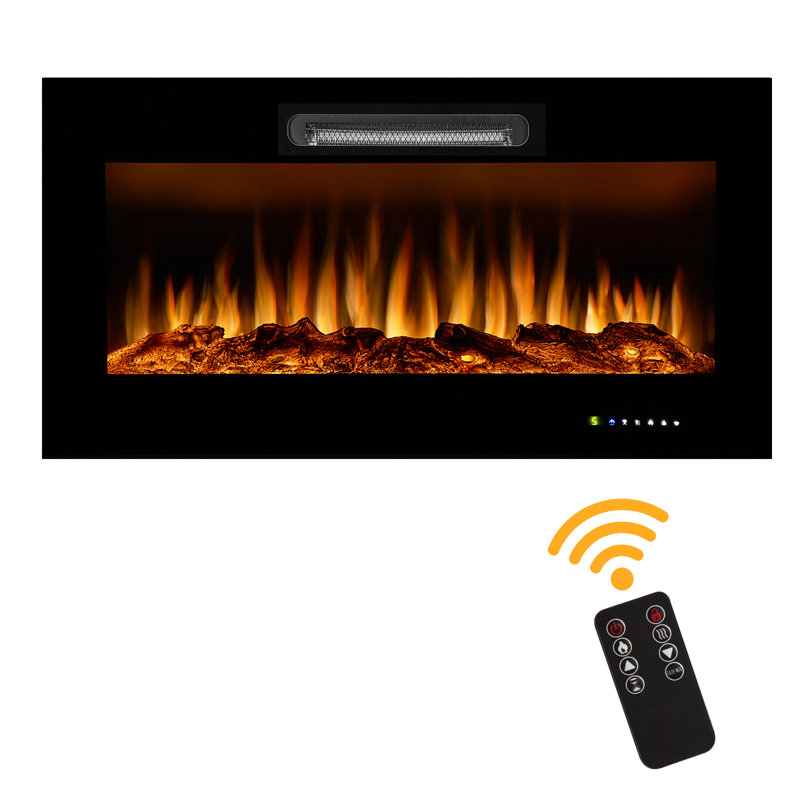 Symple Stuff Paynesville Recessed & Wall Mounted Electric Fireplace